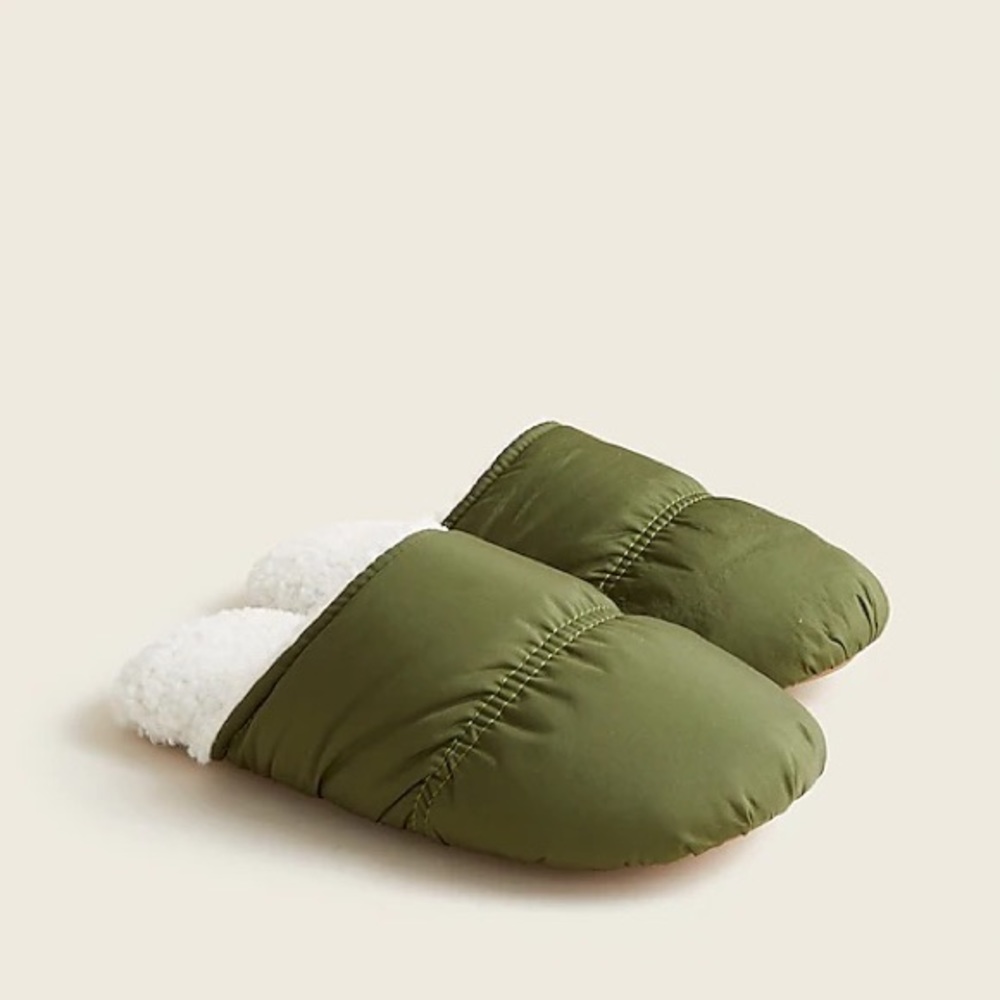 J. Crew Sherpa-lined Puffer Slipper
